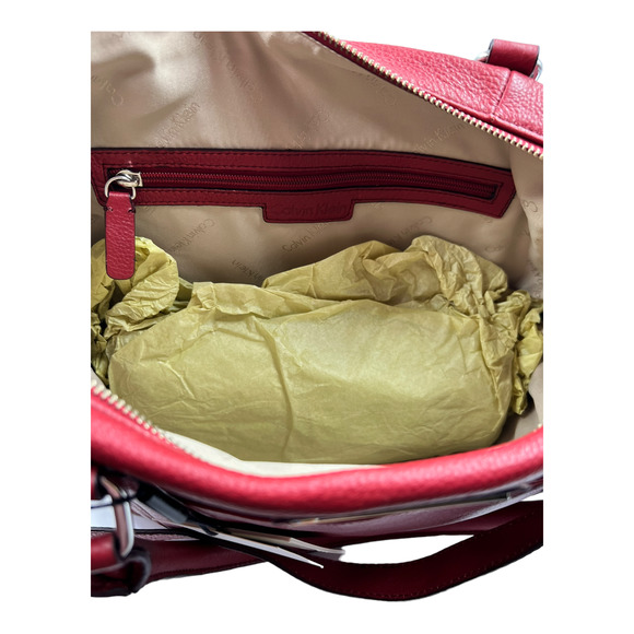 Calvin Klein soft Red Leather Handbag NWT - Picture 6 of 8